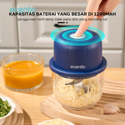 ecentio chopper mini 6 pisau 350ml kaca blender portable cope bumbu