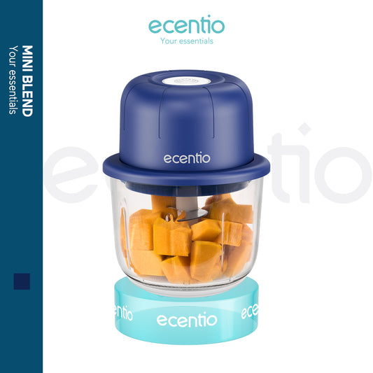 ecentio chopper mini 6 pisau 350ml kaca blender portable cope bumbu