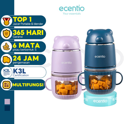 ecentio Food Processor Food Chopper 350ml Mesin Penghalus Daging dan Buah Garansi Resmi 1 Tahun