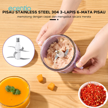 ecentio Food Processor Food Chopper 350ml Mesin Penghalus Daging dan Buah Garansi Resmi 1 Tahun