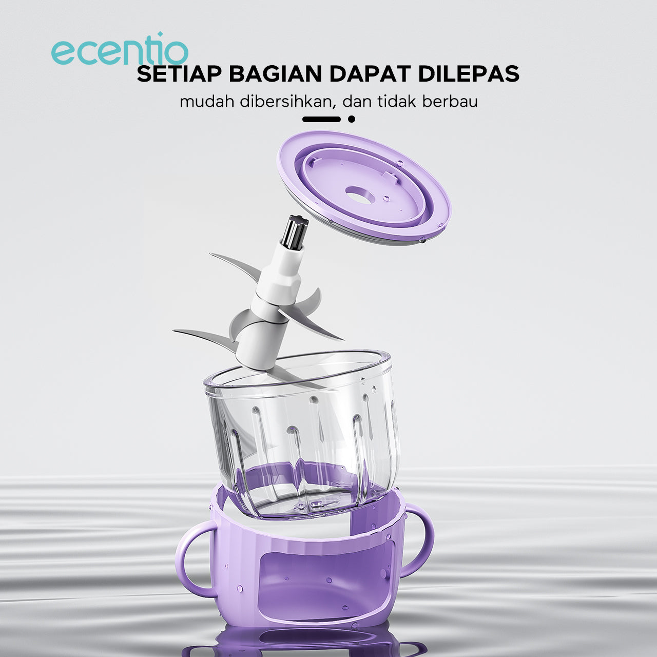 ecentio Food Processor Food Chopper 350ml Mesin Penghalus Daging dan Buah Garansi Resmi 1 Tahun