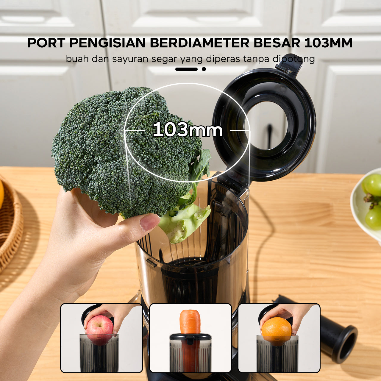 ecentio slow juicer portable 103mm caliber multifungsi blender 550ml+600ml garansi satu tahun