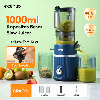 ecentio slow juicer portable 112mm caliber multifungsi blender 550ml+600ml garansi satu tahun