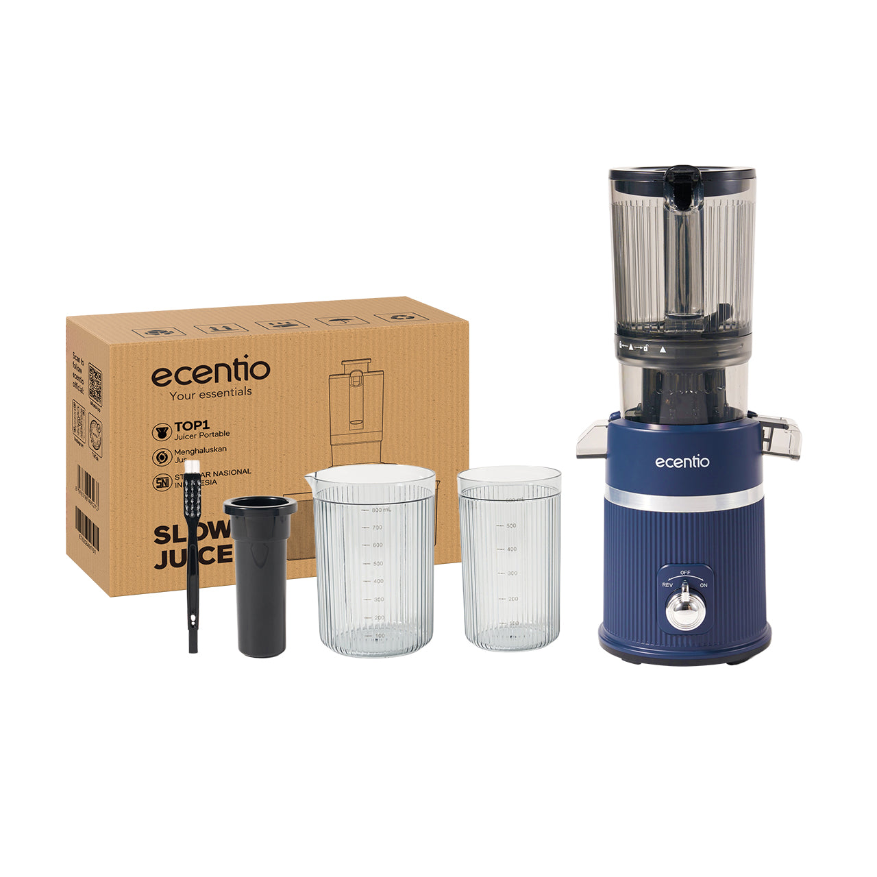 ecentio slow juicer portable 112mm caliber multifungsi blender 550ml+600ml garansi satu tahun