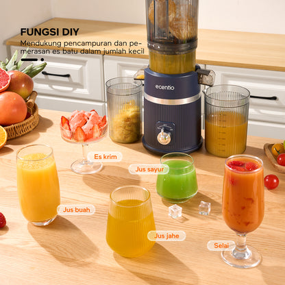 ecentio slow juicer portable 112mm caliber multifungsi blender 550ml+600ml garansi satu tahun