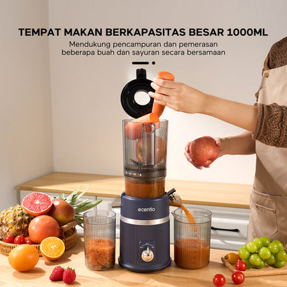 ecentio slow juicer portable 112mm caliber multifungsi blender 550ml+600ml garansi satu tahun