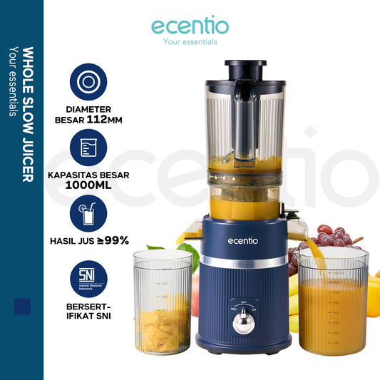 ecentio slow juicer portable 112mm caliber multifungsi blender 550ml+600ml garansi satu tahun