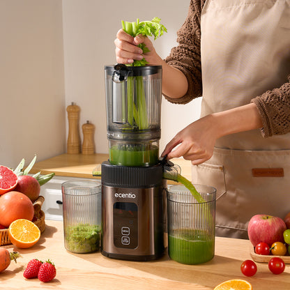 ecentio slow juicer portable 112mm caliber dan Smart Touch multifungsi blender 550ml+600ml garansi satu tahun