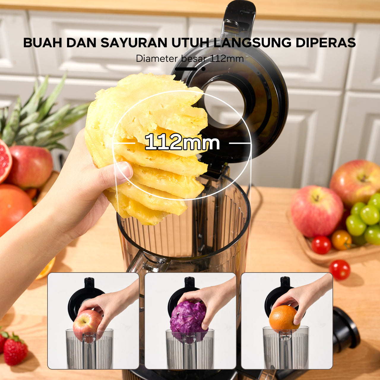 ecentio slow juicer portable 112mm caliber dan Smart Touch multifungsi blender 550ml+600ml garansi satu tahun