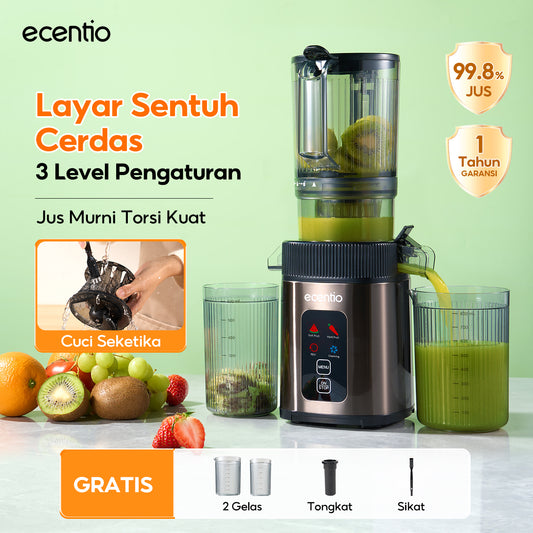 ecentio slow juicer portable 112mm caliber dan Smart Touch multifungsi blender 550ml+600ml garansi satu tahun