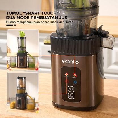 ecentio slow juicer portable 112mm caliber dan Smart Touch multifungsi blender 550ml+600ml garansi satu tahun