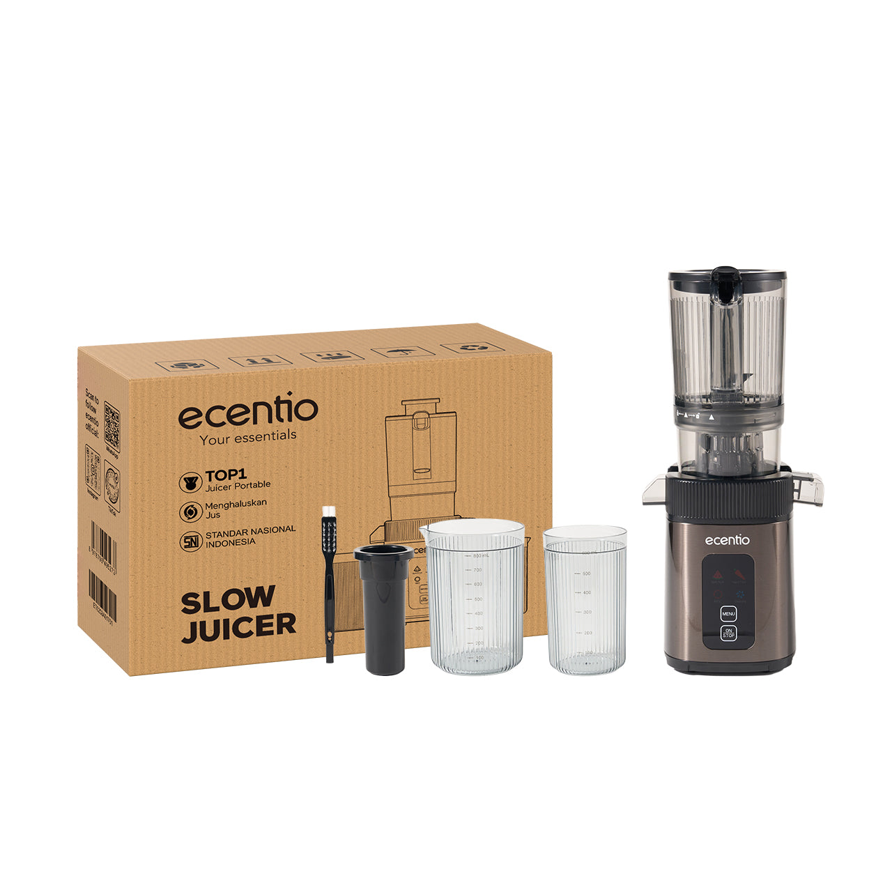 【🌟Pre-Order】ecentio slow juicer portable 112mm caliber dan Smart Touch multifungsi blender 550ml+600ml garansi satu tahun