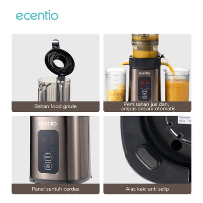 【🌟Pre-Order】ecentio slow juicer portable 112mm caliber dan Smart Touch multifungsi blender 550ml+600ml garansi satu tahun