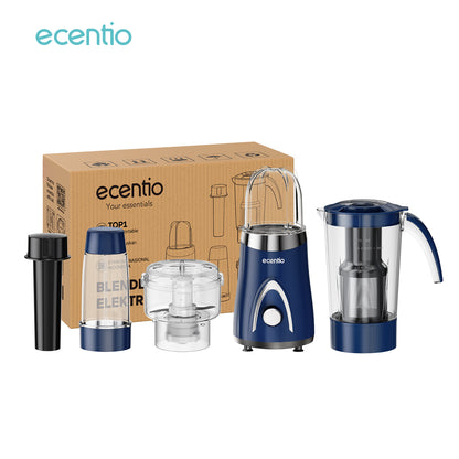 ecentio Blender Slow Juicer Pro 4 in 1 – Chopper Makanan Multifungsi 1L dengan Kunci Pengaman Anak