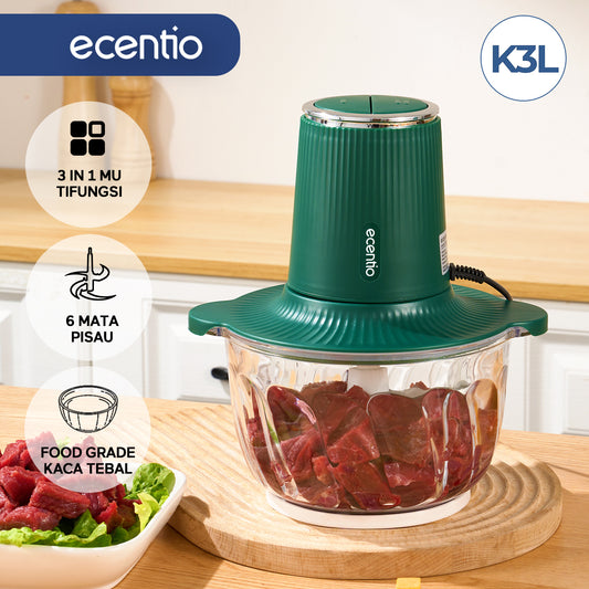 ecentio Penggiling Daging 2L Kaca Tebal Multifungsi 3-in-1