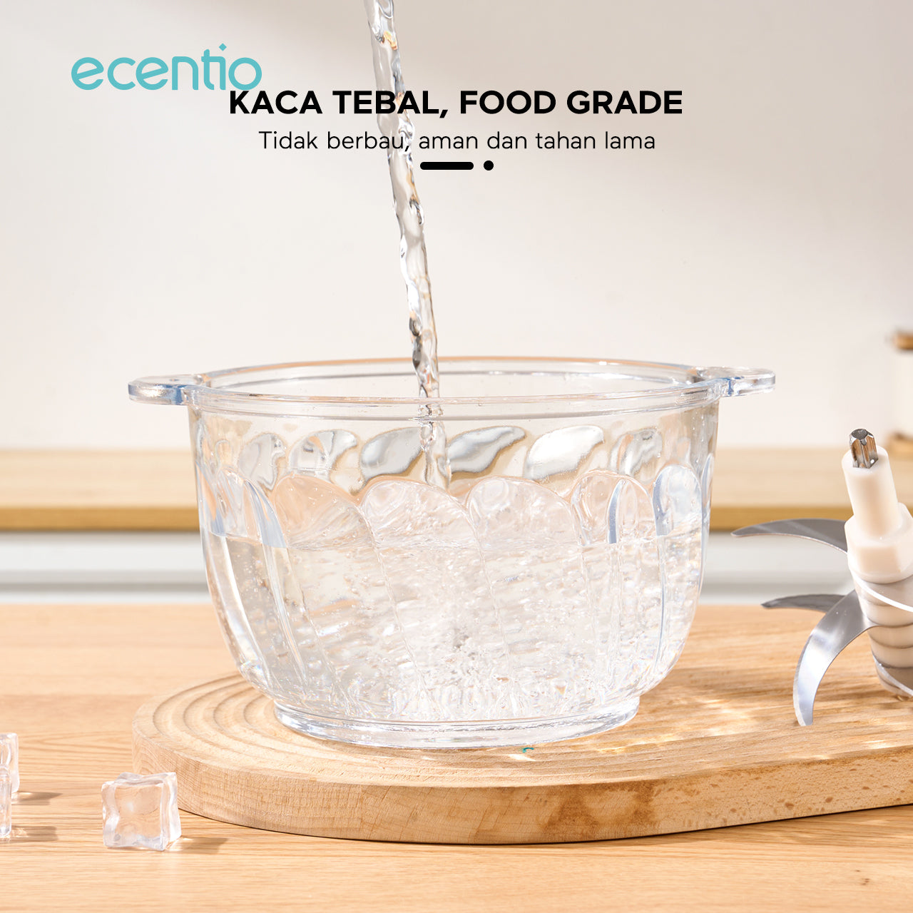 【🌟Pre-Order】ecentio Penggiling Daging 2L Kaca Tebal Multifungsi 3-in-1