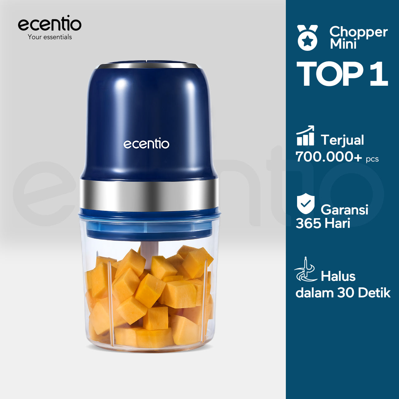 【🌟Pre-Order】ecentio Baby Food Processor 800ml — Blender Makanan Multifungsi, Hancur Halus 10 Detik!