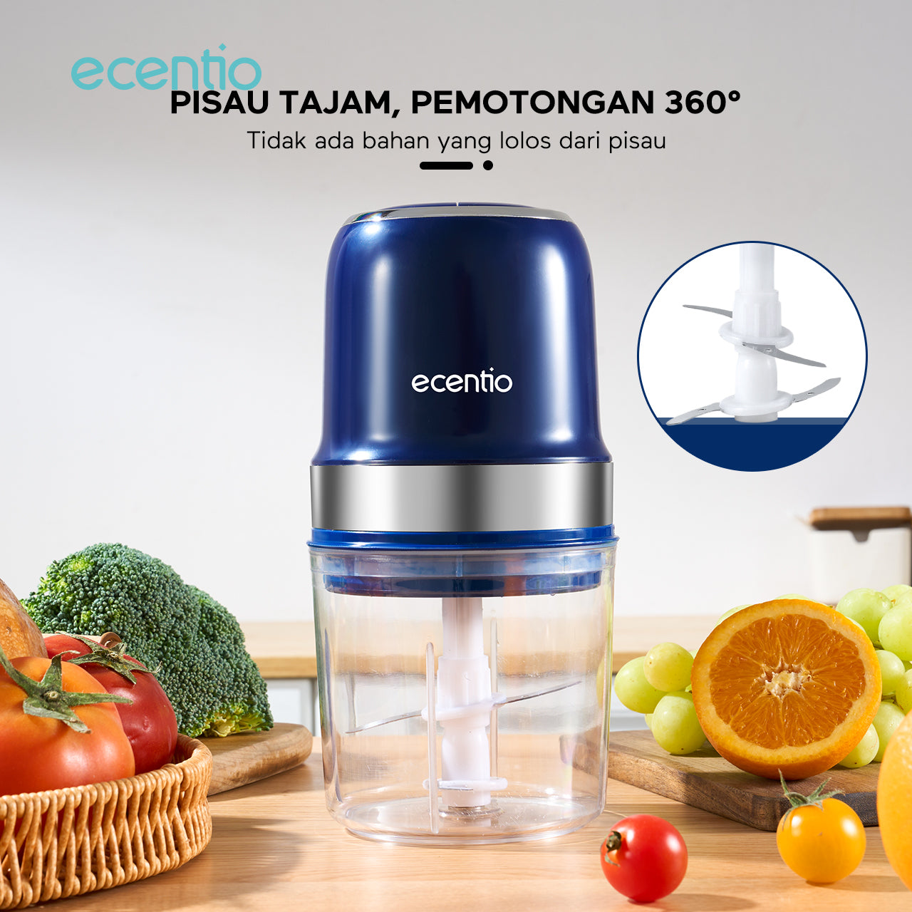 【🌟Pre-Order】ecentio Baby Food Processor 800ml — Blender Makanan Multifungsi, Hancur Halus 10 Detik!