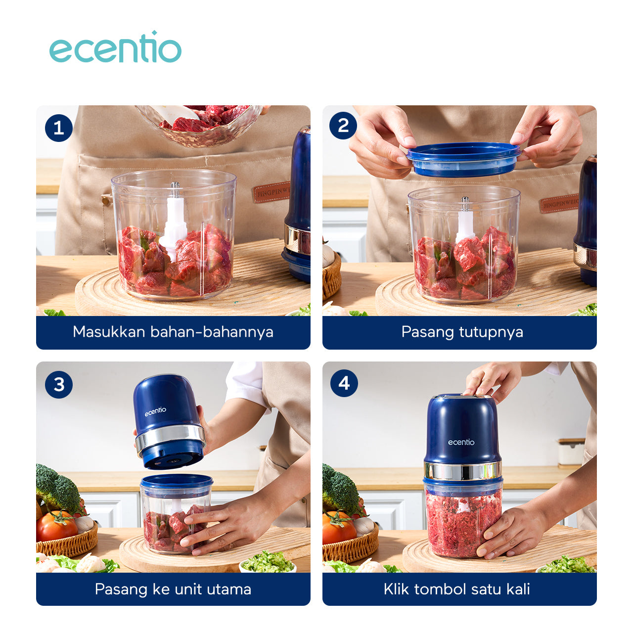 【🌟Pre-Order】ecentio Baby Food Processor 800ml — Blender Makanan Multifungsi, Hancur Halus 10 Detik!