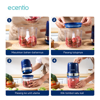 【🌟Pre-Order】ecentio Baby Food Processor 800ml — Blender Makanan Multifungsi, Hancur Halus 10 Detik!