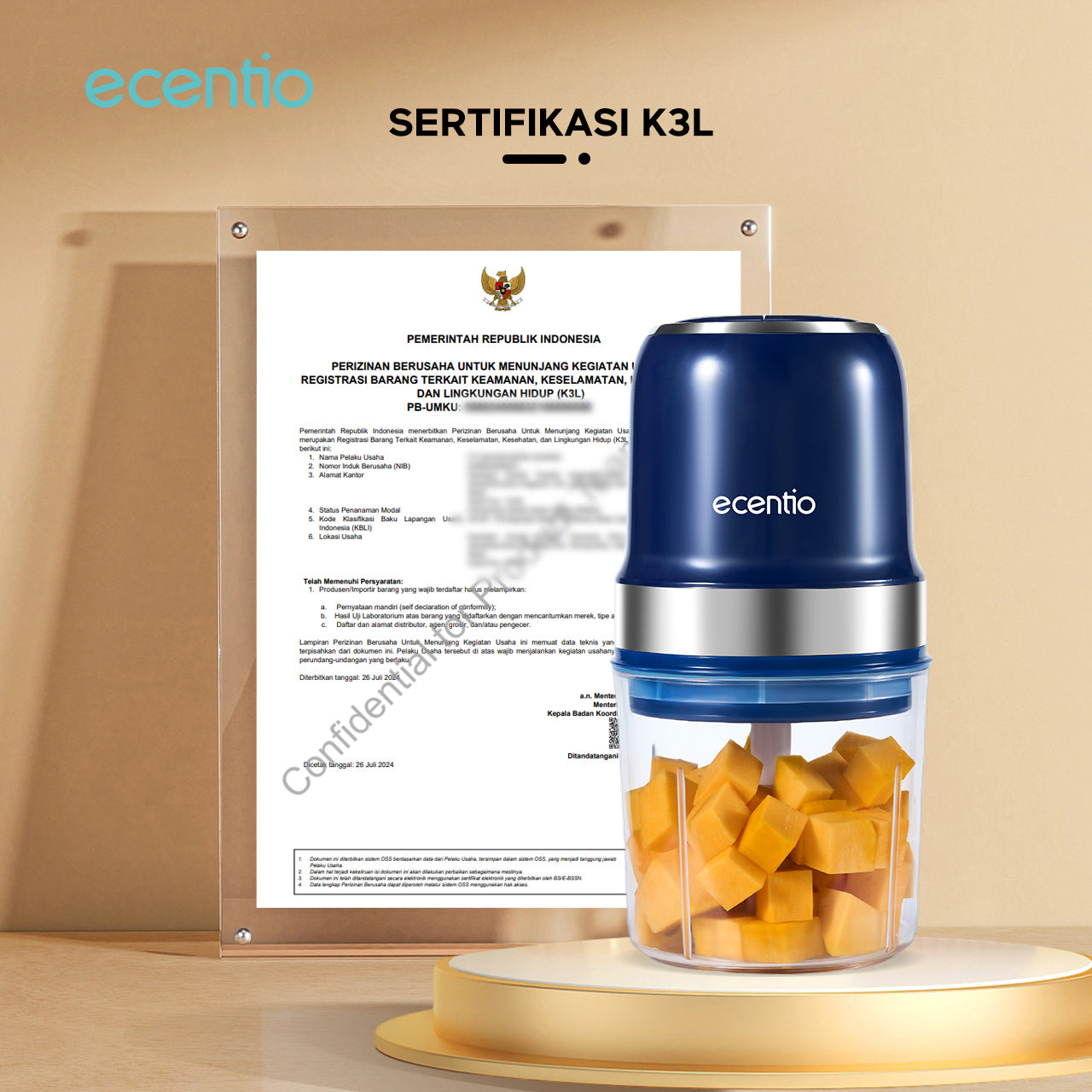 【🌟Pre-Order】ecentio Baby Food Processor 800ml — Blender Makanan Multifungsi, Hancur Halus 10 Detik!