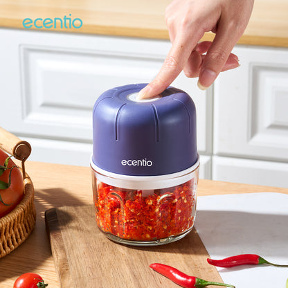 【🌟Pre-Order】【bumbu】ecentio Mini Chopper kaca Blender 6 mata pisau 250ml Portable Kaca Tebal Master Dapur Multifungsi basah kering halus dapur