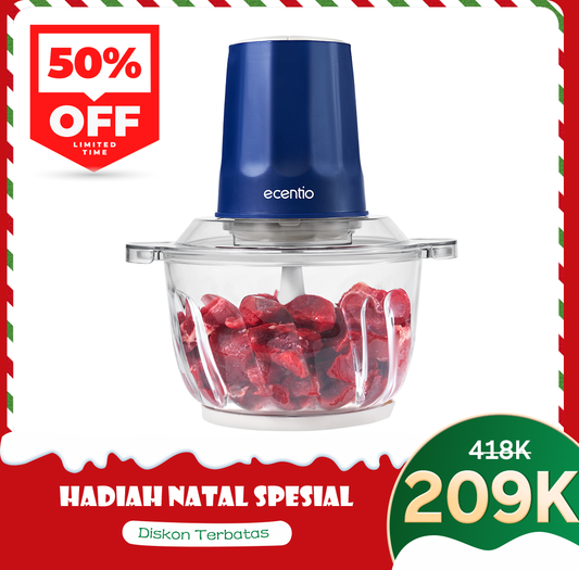 ecentio Food Processor Kaca 2L — Giling Sekali, Beres Semua!