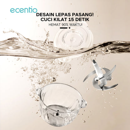 【ecentio Super Chopper Series】Blender Daging 250W 6 Pisau 304 Kapasitas 2L Anti Bocor — Giling Daging, Bumbu, Es, Sayur &amp; Buah