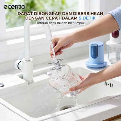 ecentio blender mini food chopper pengaduk makanan bayi kaca 8 pisau 3 kecepatan | pembuat makanan bayi multifungsi 4-in-1 stainless steel 304 mesin 200w untuk ibu menyusui & anak balita