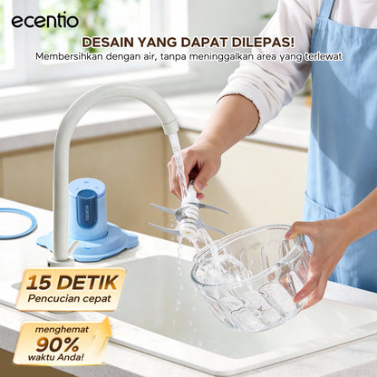 ecentio blender chopper penggiling daging kaca 6 pisau 3 kecepatan multifungsi untuk olahan daging, bumbu, sayuran, buah, es smoothie, dan makanan bayi di rumah tangga