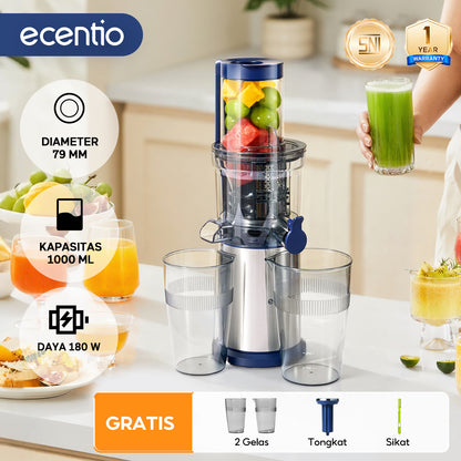 ecentio slow juicer portable 79mm caliber multifungsi blender tanpa ampas bear 700ML+600ML 180W blender fruit juice machine