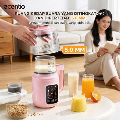 ecentio Chopper Blender Kaca 1.3L Quiet Heating 600W 9 Kecepatan 22000RPM Touch Control Anti Kering Aman Biru Cocok Untuk Rumah Tangga, Bubur Bayi, Sup, Jus & Smoothie,blender machine & blender bottle