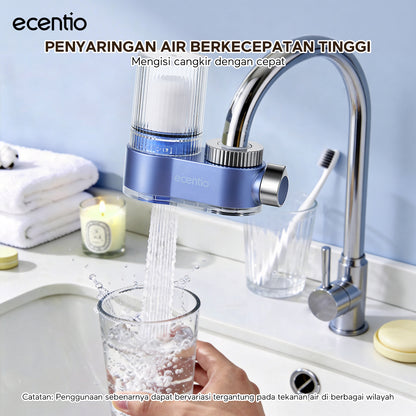 [Minum Sehat]ecentio Filter Air Keran Rumah Tangga Aman Untuk Keluarga Bayi & Anak 0.2-5 Mikron Mewah Debit Air Deras, Praktis Mudah Dibersihkan, Filter Pemurni Air Anti Kerak Dapur & Kamar Mandi