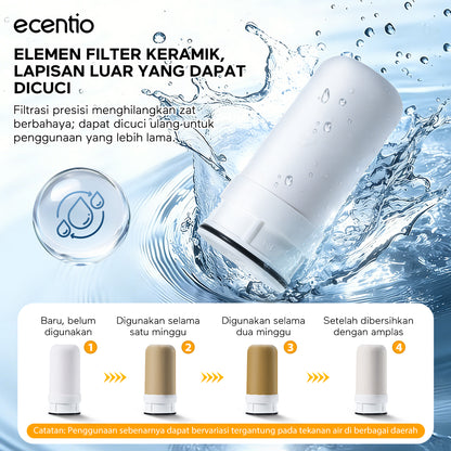 [Minum Sehat]ecentio Filter Air Keran Rumah Tangga Aman Untuk Keluarga Bayi & Anak 0.2-5 Mikron Mewah Debit Air Deras, Praktis Mudah Dibersihkan, Filter Pemurni Air Anti Kerak Dapur & Kamar Mandi