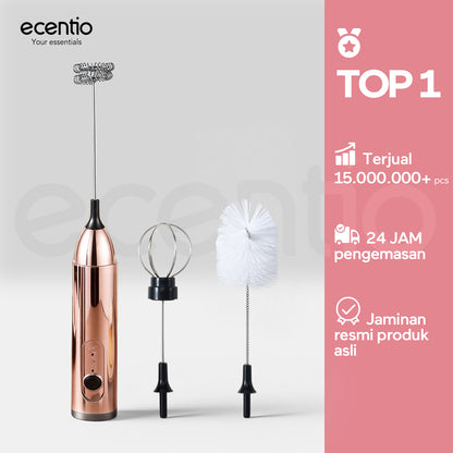 ecentio Pengocok Elektrik Genggam Busa Susu Cepat Material Stainless Steel Food Grade Baterai AA Daya Tahan Lama Aduk Merata untuk Kopi Teh