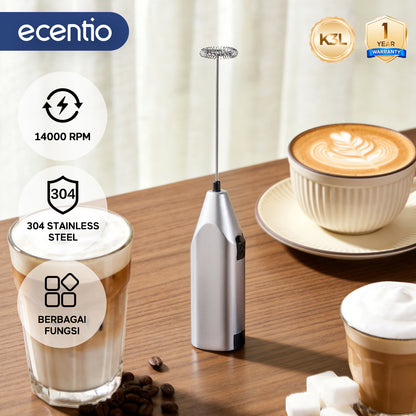 【Buy 1 get 3】ecentio Tumbler Minum 900ml Stainless Steel | Anti Bocor, Premium & Tahan Panas Dingin Free gift: Mixer Stick dry battery (Silver)  and Ice Tray 32 Grid