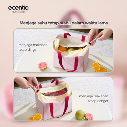 ecentio Lunch Box Anti Tumpah 1200ML + Botol Minum 500ML BPA Free Tempat Bekal Makan Anak Sekolah Kotak Makan Plastik Free Sendok & Kotak Saus Lunch Box Sekat Kedap Bocor Bekal Kerja
