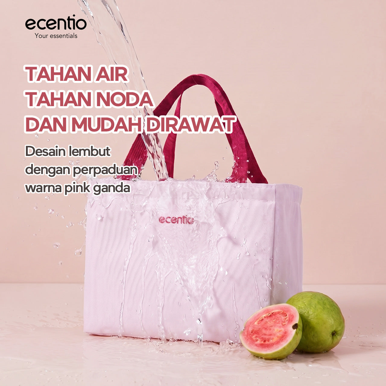 ecentio Lunch Box Anti Tumpah 1200ML + Botol Minum 500ML BPA Free Tempat Bekal Makan Anak Sekolah Kotak Makan Plastik Free Sendok & Kotak Saus Lunch Box Sekat Kedap Bocor Bekal Kerja