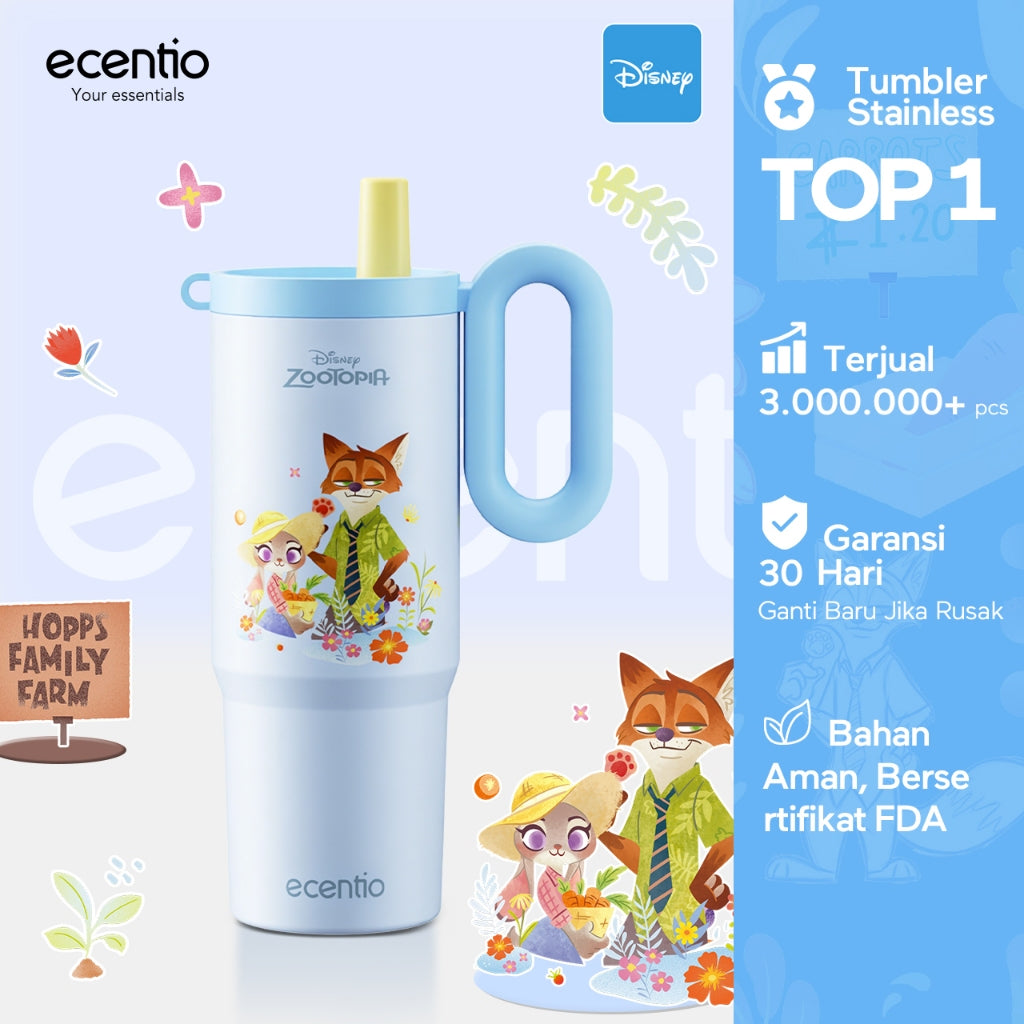 [New Launch] ecentio tumbler stainless 316 Disney Zootopia 750ml / 500ml tahan panas dingin 24 jam botol minum lucu aesthetic portable termos air panas botol minum anak botol minum anak perempuan tumbler anak