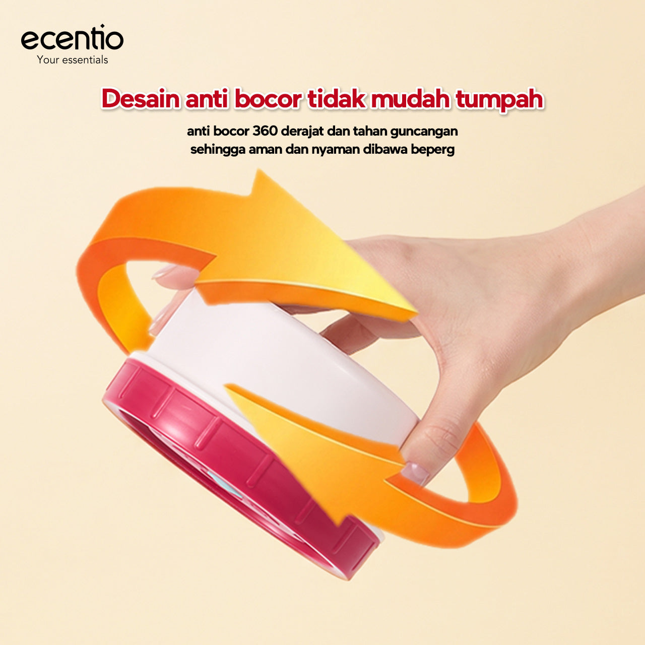 Pre- order ecentio Kotak Makan Lunch Box Set 3PCS 304 Stainless Steel Anti Bocor Anti Tumpah Bento Box Sekat Makanan dengan Tas Bekal Free Sendok BPA Free