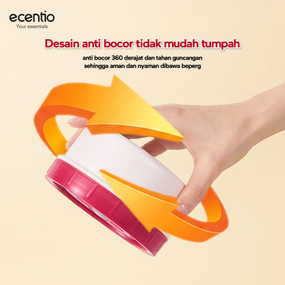 Pre- order ecentio Kotak Makan Lunch Box Set 3PCS 304 Stainless Steel Anti Bocor Anti Tumpah Bento Box Sekat Makanan dengan Tas Bekal Free Sendok BPA Free