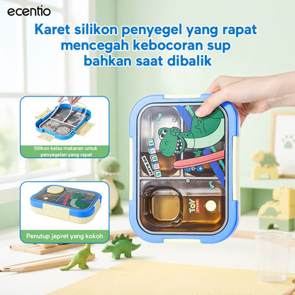 [Back To School] ecentio Kotak Makan Anak Rex Set Bekal Sekolah Toy story Lunch Box Stainless 750ml Botol Minum 900ml Tas Bekal BPA Free Tempat Makan Anak