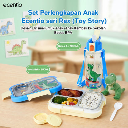 [Back To School] ecentio Kotak Makan Anak Rex Set Bekal Sekolah Toy story Lunch Box Stainless 750ml Botol Minum 900ml Tas Bekal BPA Free Tempat Makan Anak