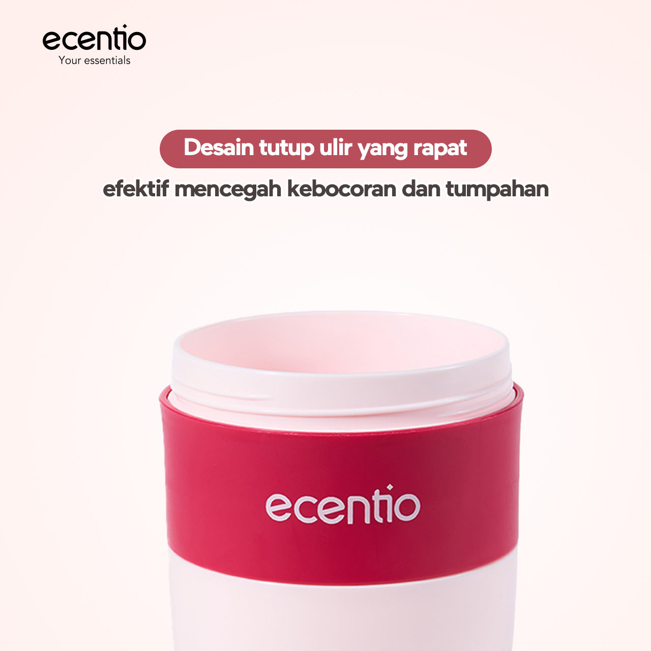 ecentio Lunch Box Anti Tumpah 1200ML + Botol Minum 500ML BPA Free Tempat Bekal Makan Anak Sekolah Kotak Makan Plastik Free Sendok & Kotak Saus Lunch Box Sekat Kedap Bocor Bekal Kerja