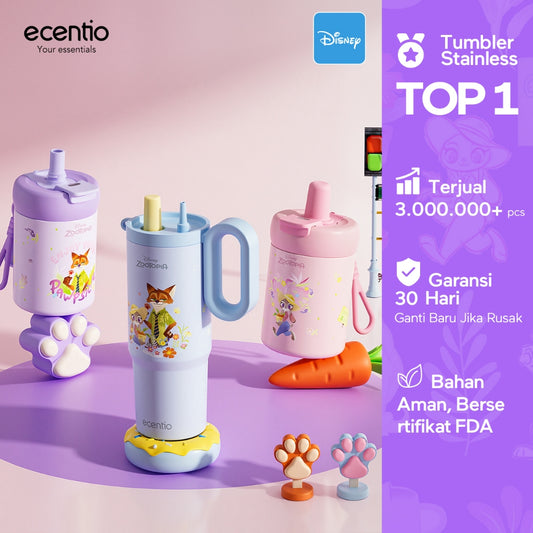 [New Launch] ecentio tumbler stainless 316 Disney Zootopia 750ml / 500ml tahan panas dingin 24 jam botol minum lucu aesthetic portable termos air panas botol minum anak botol minum anak perempuan tumbler anak