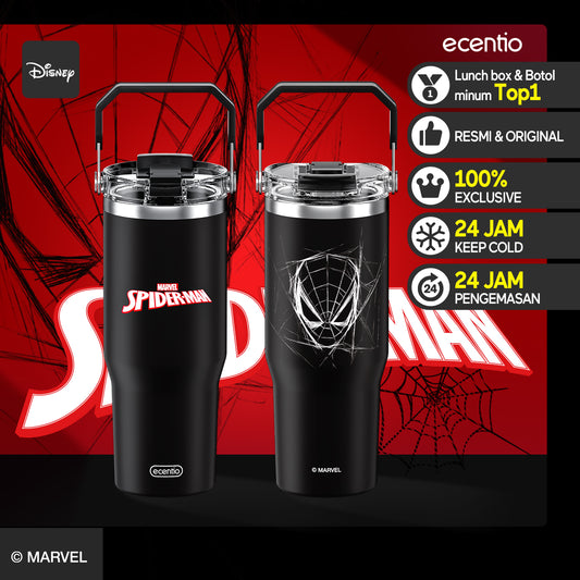 【Disney】ecentio Disney Spider-Man botol minum 900ml Portable Tumbler Botol