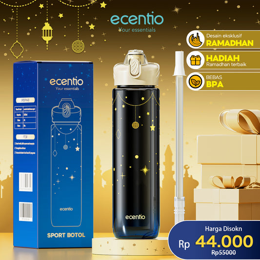 【🌟Pre-Order】【Ramadan Exclusive】ecentio Botol Minum 1000ml Portable untuk Anak & Olahraga