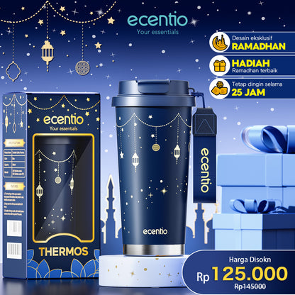 【🌟Pre-Order】【Ramadan Exclusive】ecentio tumbler premium stainless steel 316 530ml tahan dingin 24 jam dengan sedotan portable