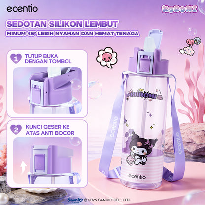 ecentio Official Kuromi Back to School Set Set Bekal Sekolah Kuromi Resmi — Lunch Box + Botol Minum + Tas Bekal